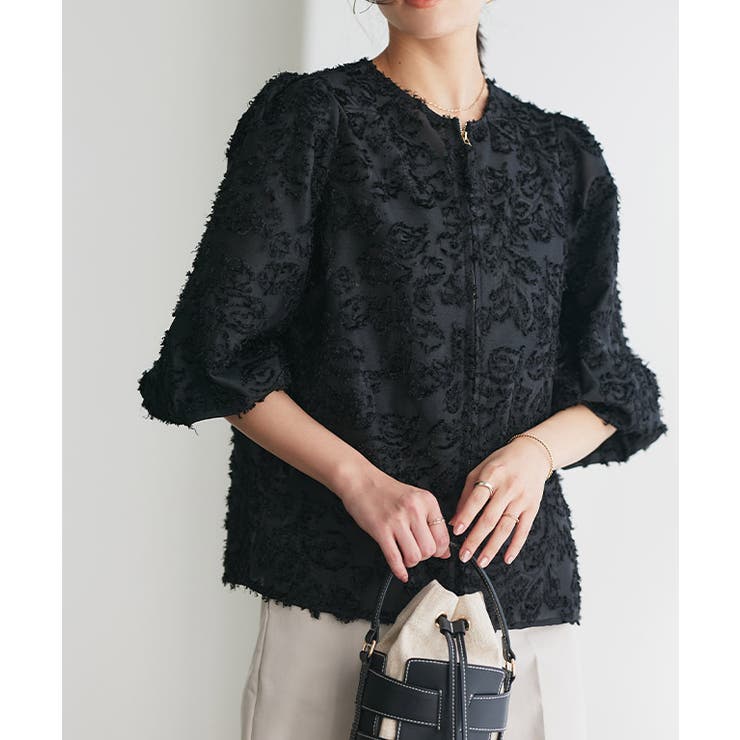 2wayジャカードジップボリュームブラウス ブラウス フラワージャカード | Pierrot | 詳細画像22 