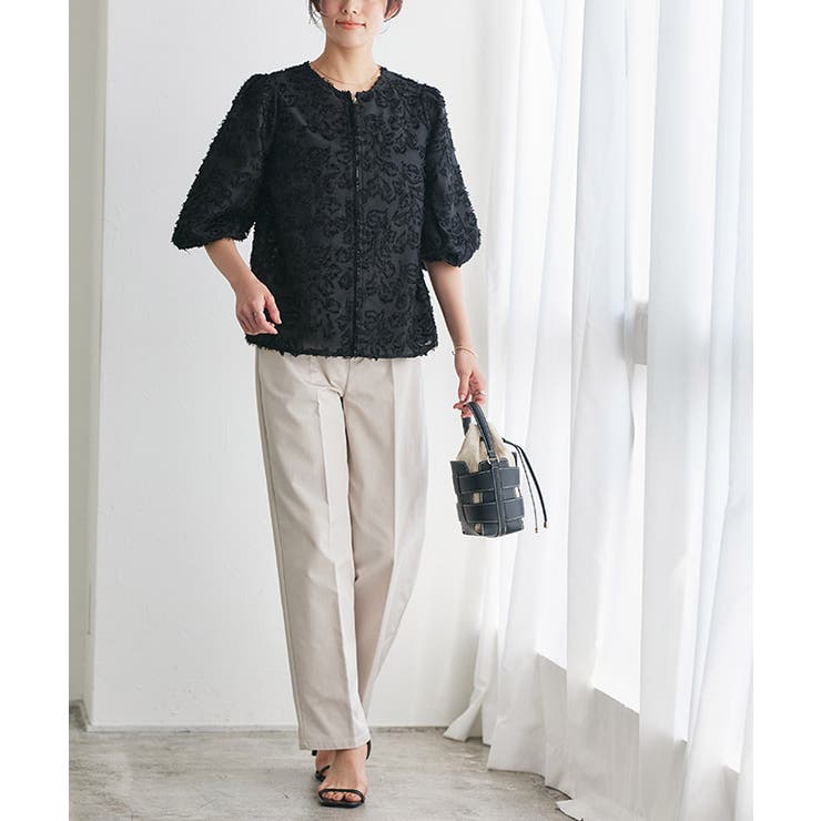 2wayジャカードジップボリュームブラウス ブラウス フラワージャカード | Pierrot | 詳細画像23 