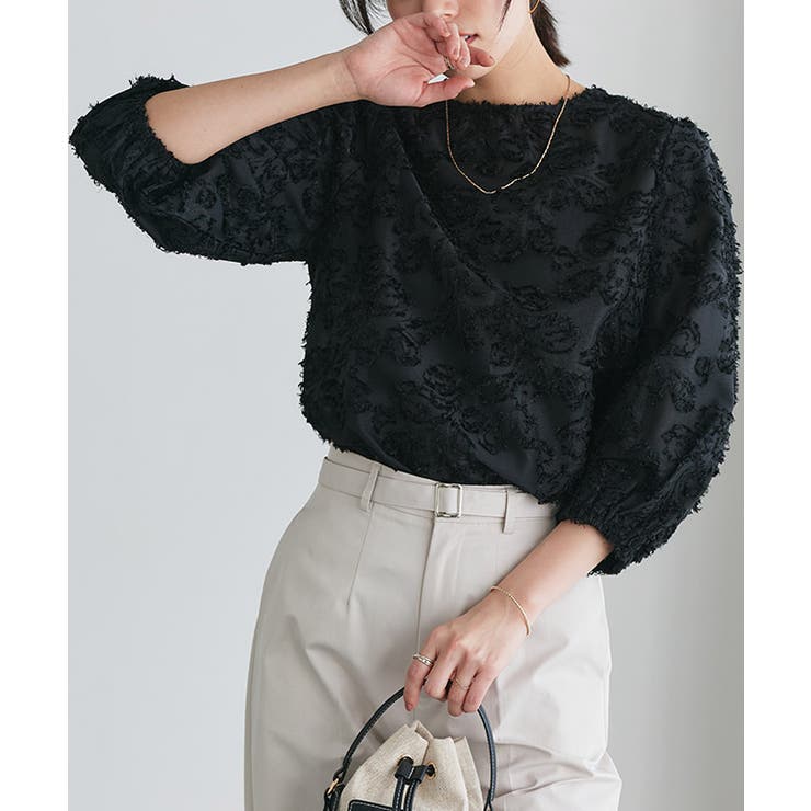 2wayジャカードジップボリュームブラウス ブラウス フラワージャカード | Pierrot | 詳細画像26 