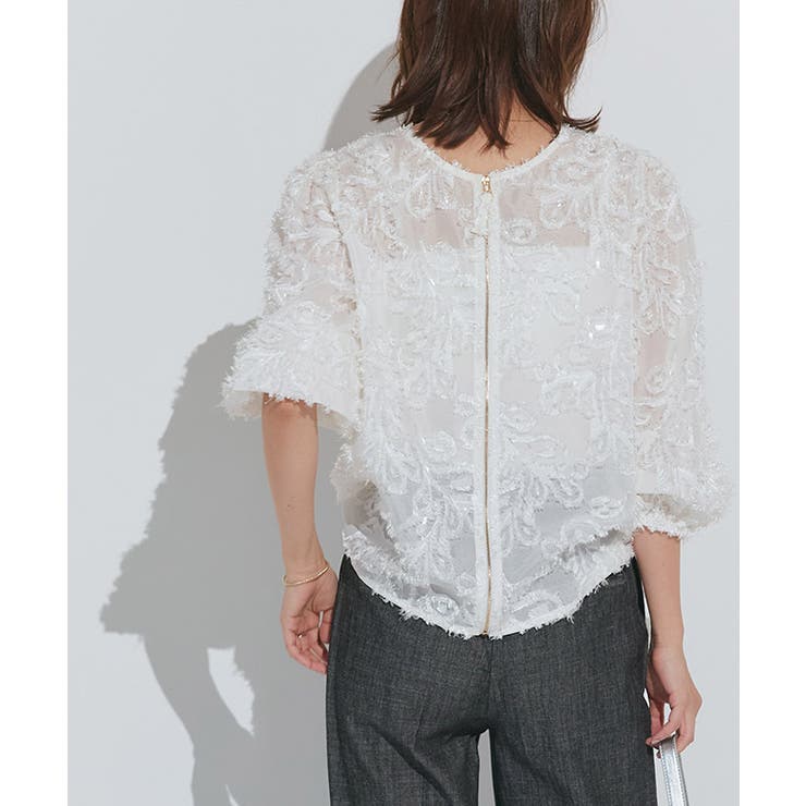 2wayジャカードジップボリュームブラウス ブラウス フラワージャカード | Pierrot | 詳細画像19 