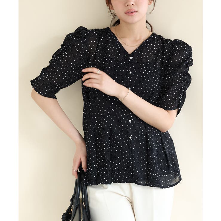 ドット楊柳ウエストタックブラウス ブラウス ドット | Pierrot | 詳細画像28 