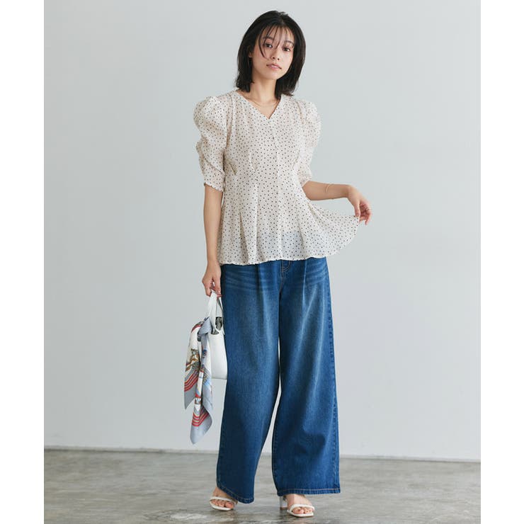 ドット楊柳ウエストタックブラウス ブラウス ドット | Pierrot | 詳細画像19 