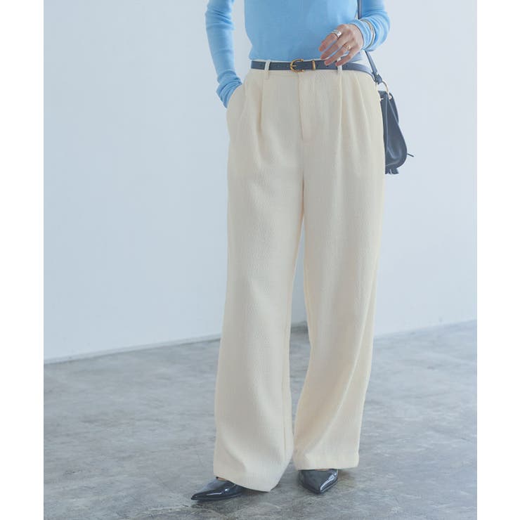 オフホワイト | [RASW]ツイードダブルタックパンツ パンツ ツイード | Pierrot