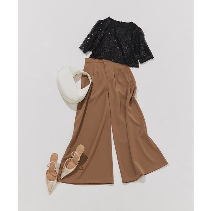 [ECLAM]タックデザインワイドパンツ ワイドパンツ タックデザイン | Pierrot | 詳細画像4 