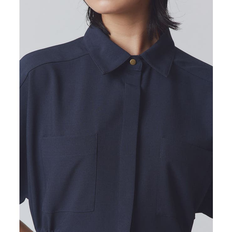 ウエストドロストシャツワンピース シャツワンピース 比翼仕立て | Pierrot | 詳細画像4 