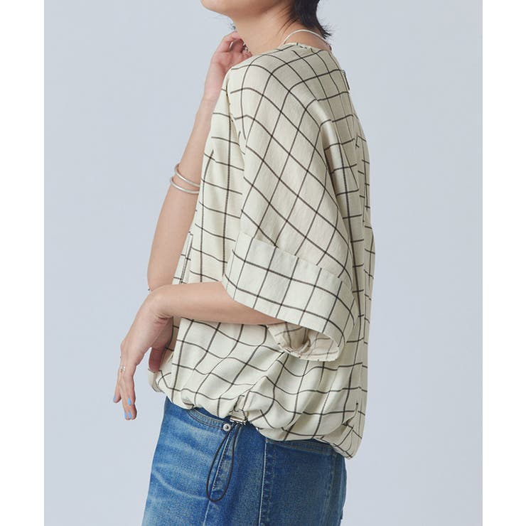 [RASW]シアーチェックドルマンブラウス ブラウス シアー素材 | Pierrot | 詳細画像9 