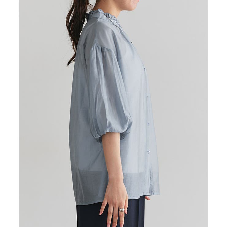 フリルネックシアーブラウス ブラウス シアー | Pierrot | 詳細画像6 