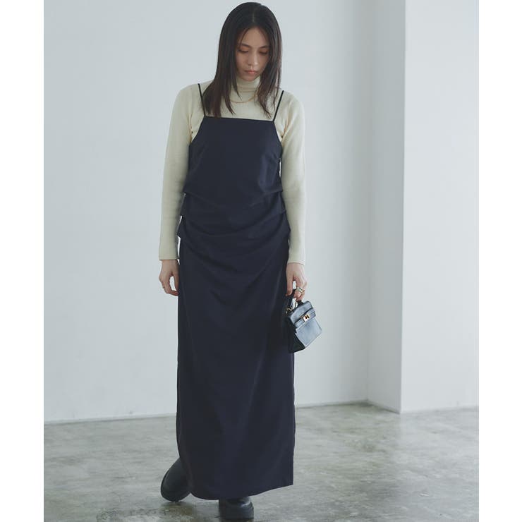 ブラック | ドレープタックキャミワンピース ワンピース キャミワンピ | Pierrot