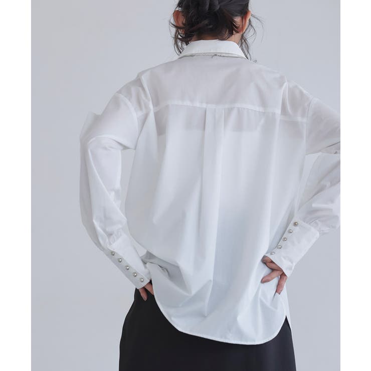 [ECLAM] ロングカフスボウタイシャツ シャツ | Pierrot | 詳細画像8 