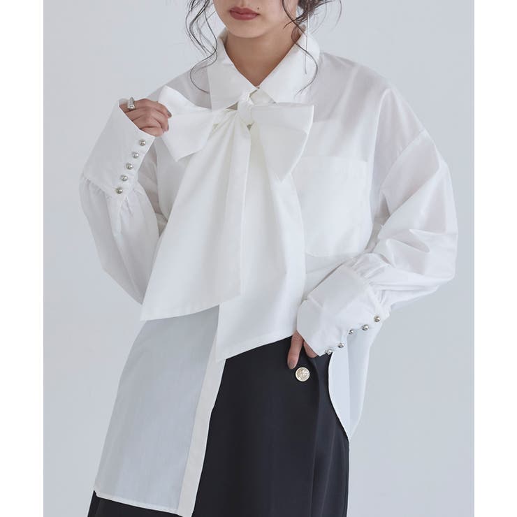 [ECLAM] ロングカフスボウタイシャツ シャツ | Pierrot | 詳細画像9 