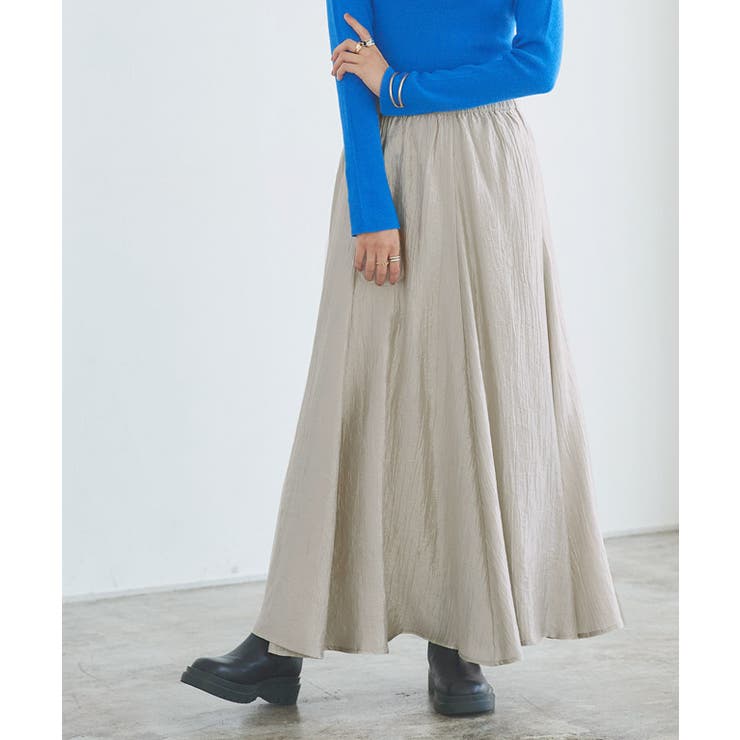 ライトベージュ | シャイニーグロスフレアスカート スカート フレア | Pierrot