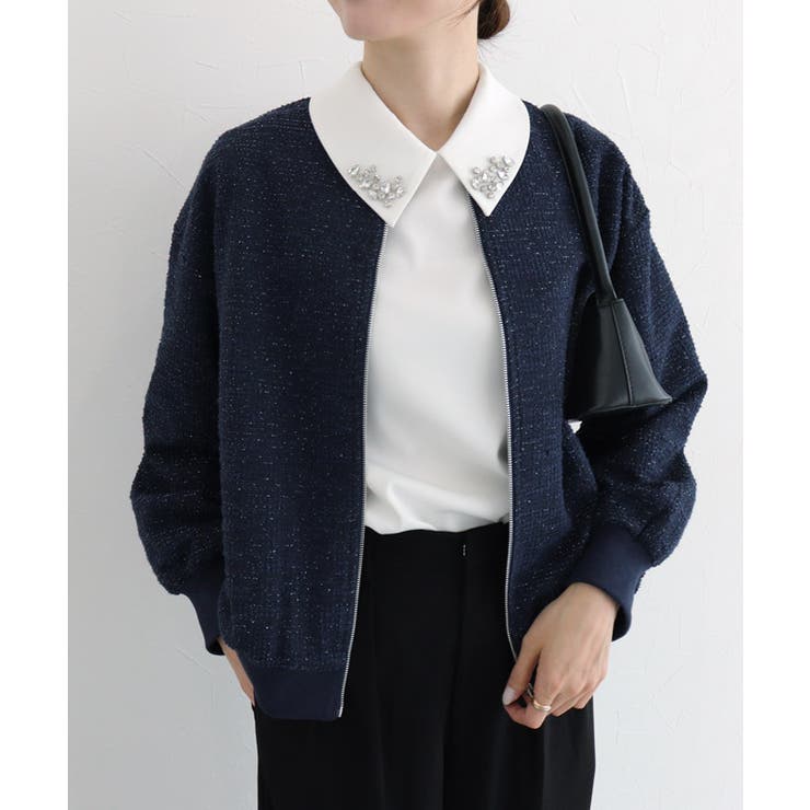 ツイードブルゾン ブルゾン ツイード[品番：PRTW0005625