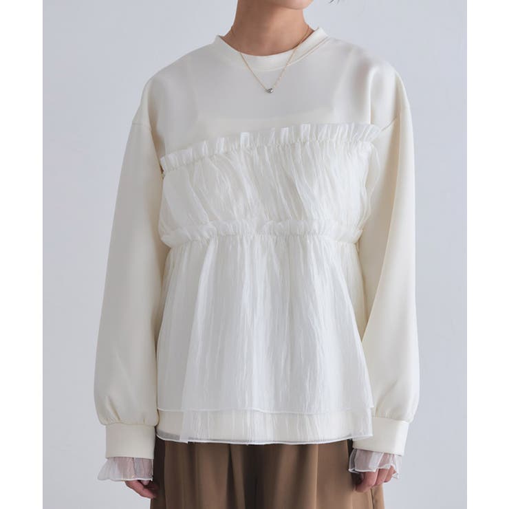 [ECLAM]ペプラムドッキングプルオーバー ふんわり 女性らしい | Pierrot | 詳細画像10 