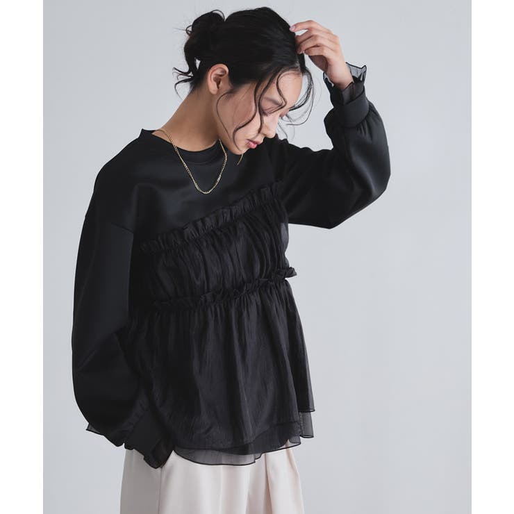 [ECLAM]ペプラムドッキングプルオーバー ふんわり 女性らしい | Pierrot | 詳細画像27 