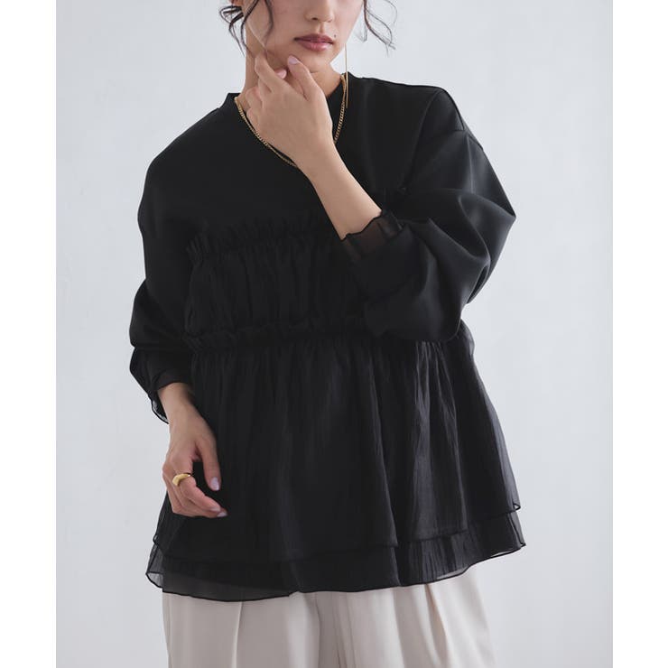 [ECLAM]ペプラムドッキングプルオーバー ふんわり 女性らしい | Pierrot | 詳細画像28 