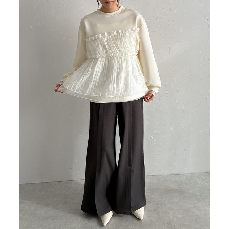 [ECLAM]ペプラムドッキングプルオーバー ふんわり 女性らしい | Pierrot | 詳細画像29 