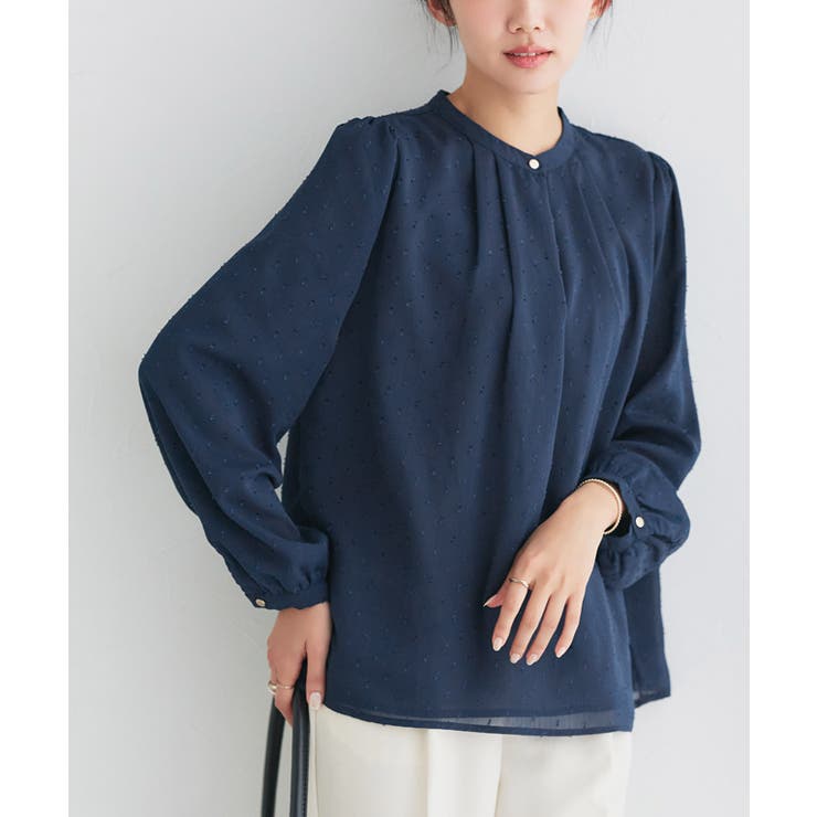 タックデザインドビーシフォンブラウス ドット 上品 | Pierrot | 詳細画像26 