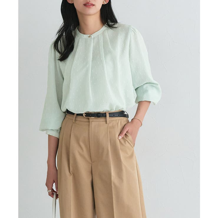 タックデザインドビーシフォンブラウス ドット 上品 | Pierrot | 詳細画像18 