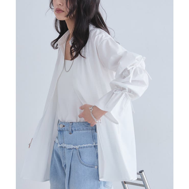 [ECLAM]キャンディースリーブタックシャツ 着映え プリーツ | Pierrot | 詳細画像27 