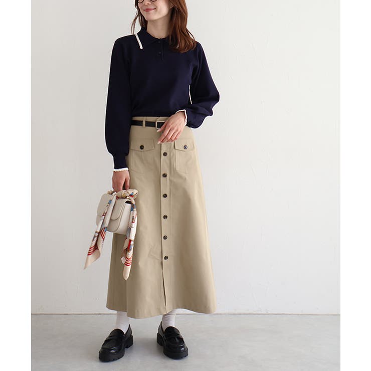 ポケットデザインツイルスカート ナロースカート ハリ感 | Pierrot | 詳細画像29 