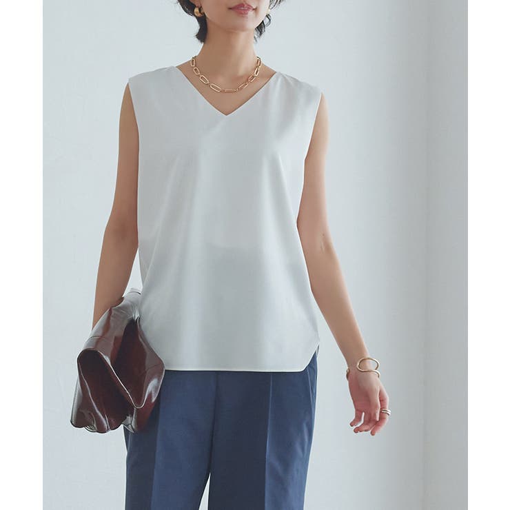 オフホワイト | [RASW]2wayサテンタンクトップ 光沢 滑らか | Pierrot