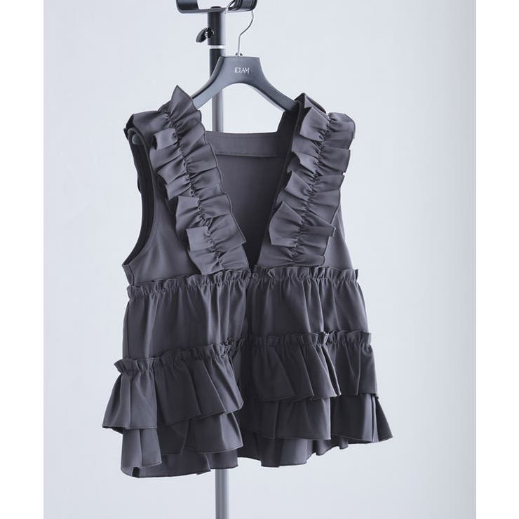 [ECLAM]フリルギャザーベスト フリル 肩 | Pierrot | 詳細画像5 