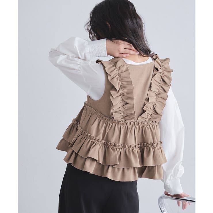 [ECLAM]フリルギャザーベスト フリル 肩 | Pierrot | 詳細画像15 