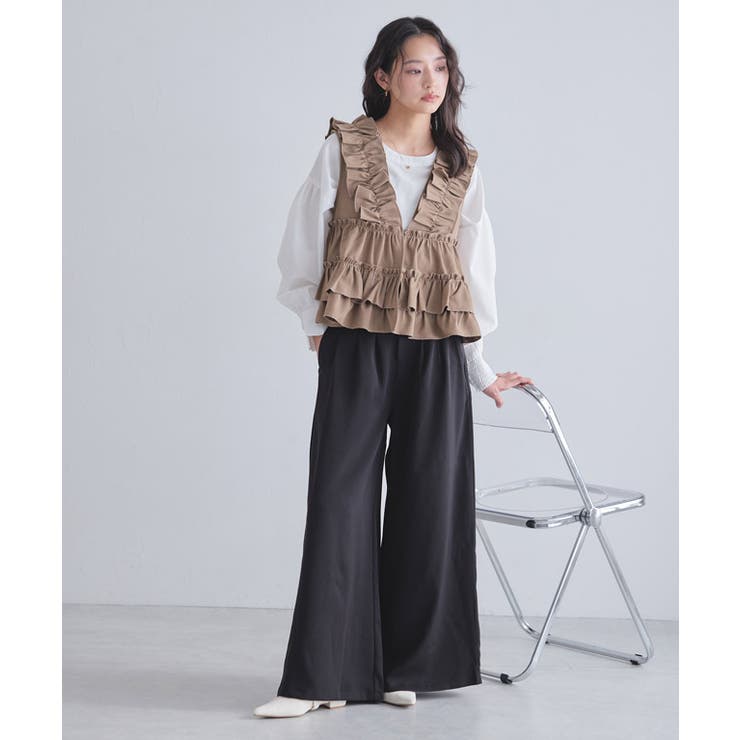 [ECLAM]フリルギャザーベスト フリル 肩 | Pierrot | 詳細画像16 