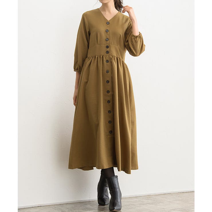 ViTcHA ♡23区♡ワンピース　カシミア　シルク混　Vネック CINDY ／ Vネックドレス（OPCWCS0712） | BEIGE