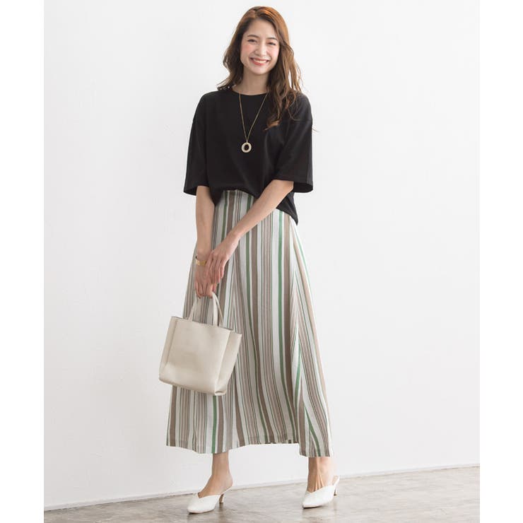 マルチストライプマキシスカート スカート フレアスカート ロング丈 マルチ | Pierrot | 詳細画像8 