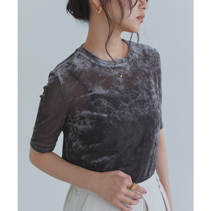 [ECLAM] シアーベロアカットソー カットソー | Pierrot | 詳細画像1 