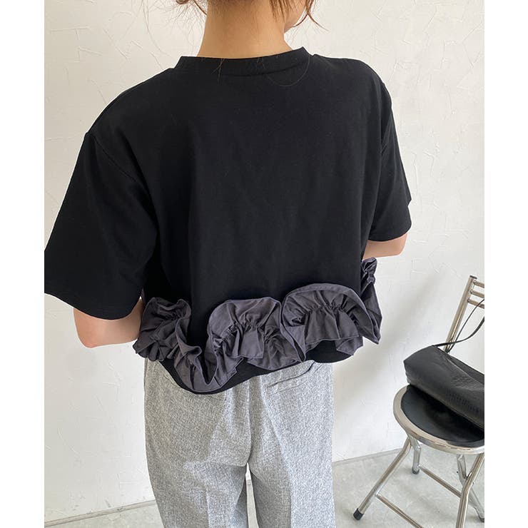 [ECLAM] フリルドッキングトップス カットソー | Pierrot | 詳細画像3 