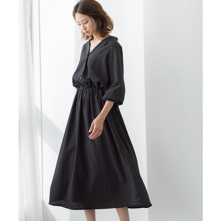 スキッパーブラウジングワンピースワンピース ワンピ シャツワンピ 花柄 レトロ 品番 Prtw Pierrot ピエロ のレディースファッション通販 Shoplist ショップリスト