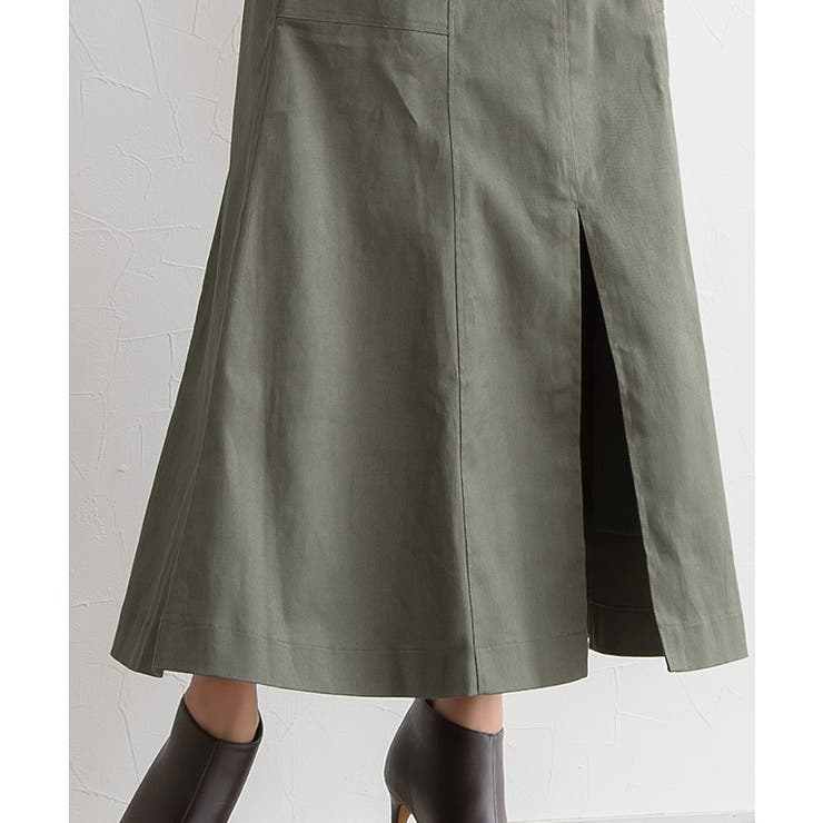 前スリットチノフレアスカート スカート フレアスカート チノスカート ミモレス | Pierrot | 詳細画像5 