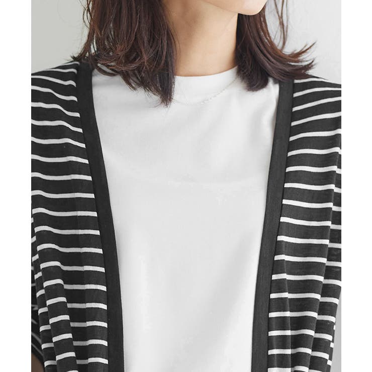 UVカットスラブ素材 ロングトッパーカーディガン UVカット | Pierrot | 詳細画像6 