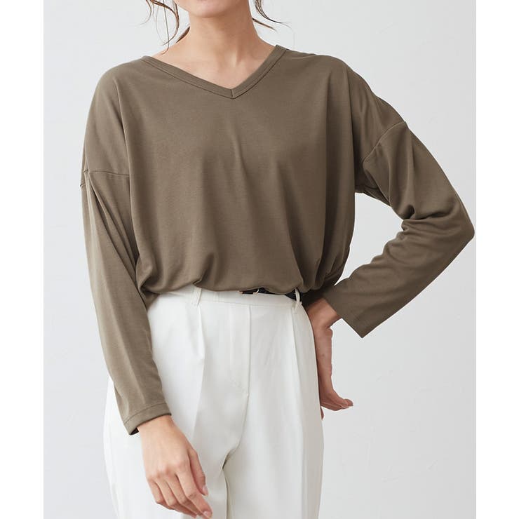 サイドスリットVネックロンT ロンT ロングTシャツ カットソー Tシャツ | Pierrot | 詳細画像9 