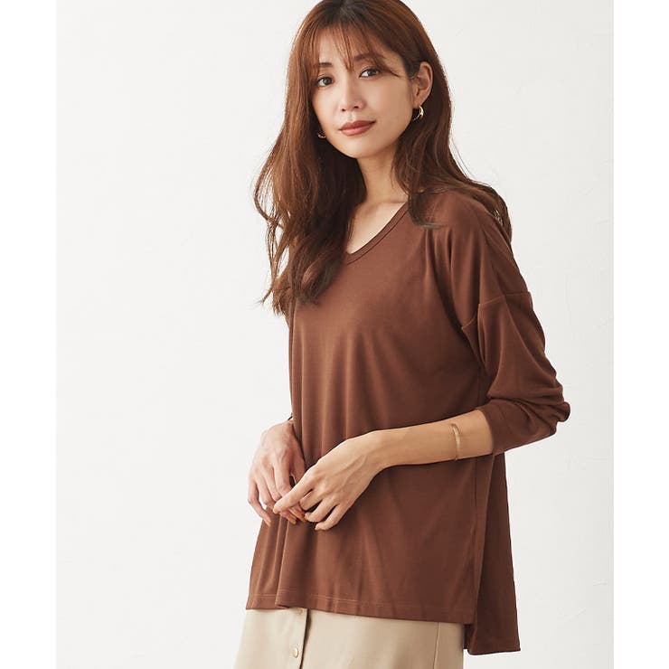 サイドスリットVネックロンT ロンT ロングTシャツ カットソー Tシャツ | Pierrot | 詳細画像10 