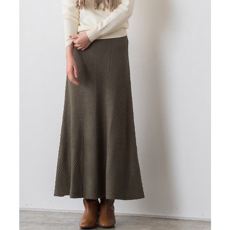 ロングニットスカート スカート ニットスカート フレアスカート ニット ロング | Pierrot | 詳細画像4 