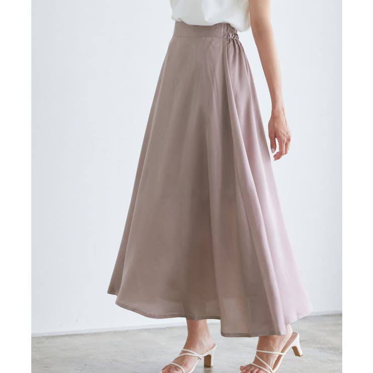 サテンセミフレアスカート スカート ロング シンプル サテン ロング丈 ミモレ | Pierrot | 詳細画像5 