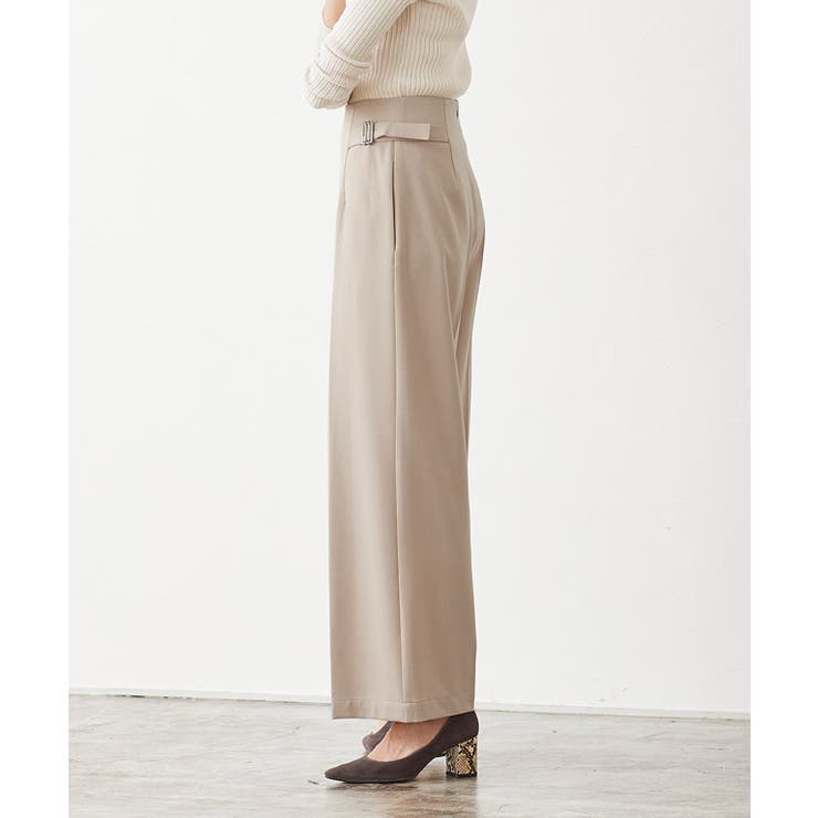 サイドベルトハイウエストパンツ ワイドパンツ ハイウエスト サイドベルト 無地 | Pierrot | 詳細画像7 