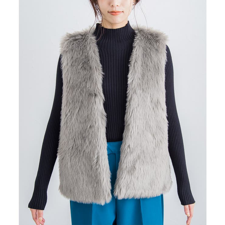 フェイクファーベスト ベスト フェイクファー[品番：PRTW0003809