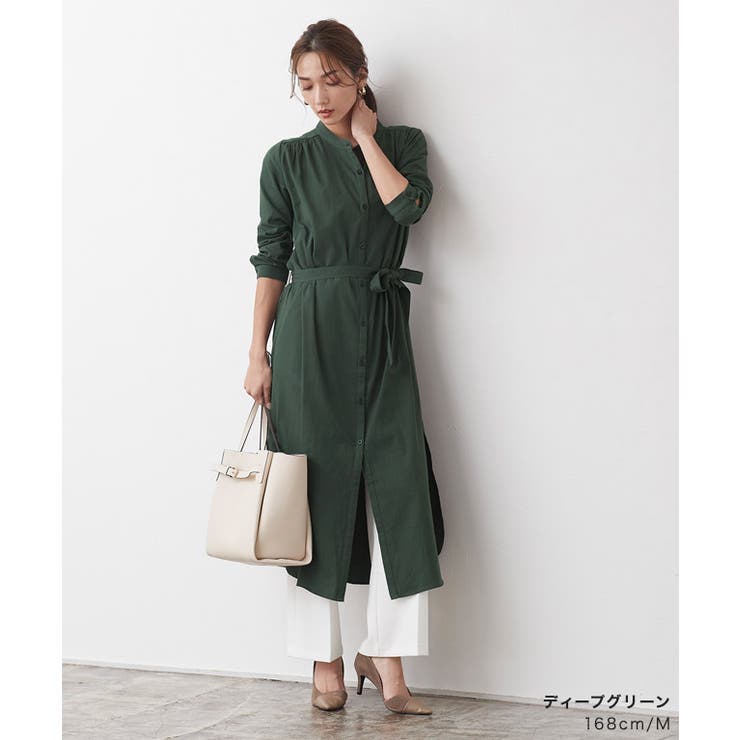ベルト付きロングシャツ羽織 シャツ シャツワンピース シャツワンピ ロング丈 品番 Prtw Pierrot ピエロ のレディースファッション通販 Shoplist ショップリスト