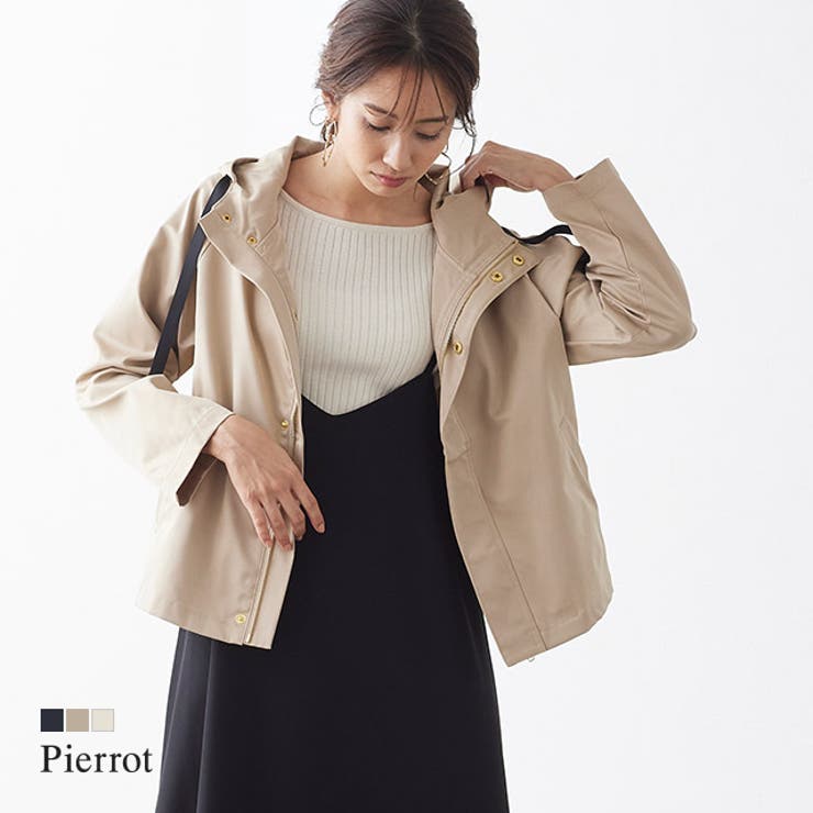 マウンテンパーカーアウター マウンテンパーカー 上着 フード ショート丈 品番 Prtw Pierrot ピエロ のレディースファッション通販 Shoplist ショップリスト