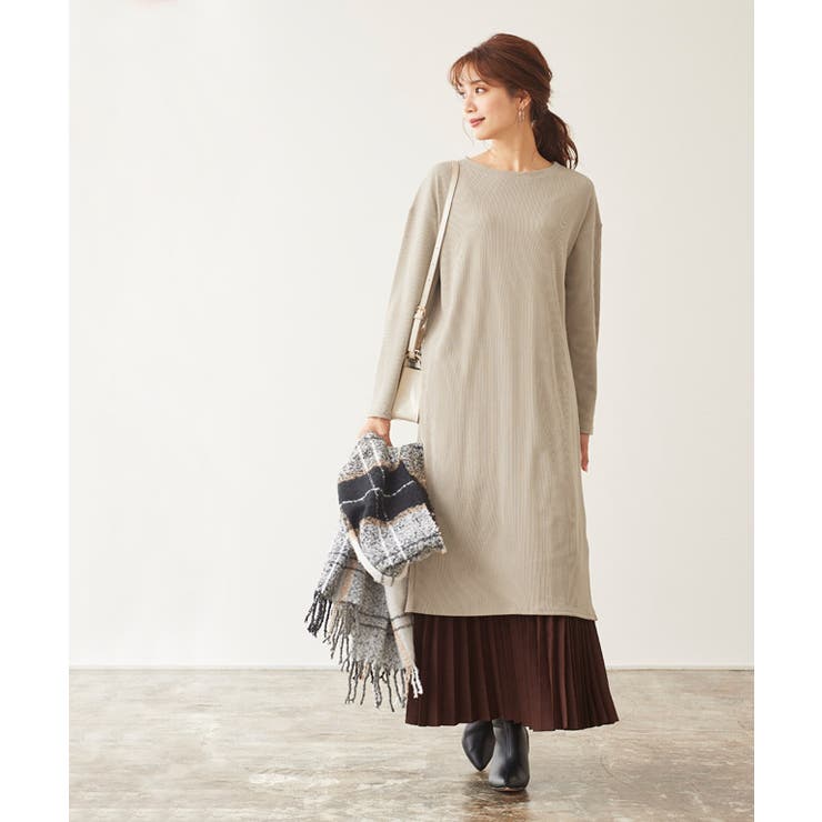 バックスリットロングトップス ワンピース ニットワンピース ロングトップス T | Pierrot | 詳細画像7 