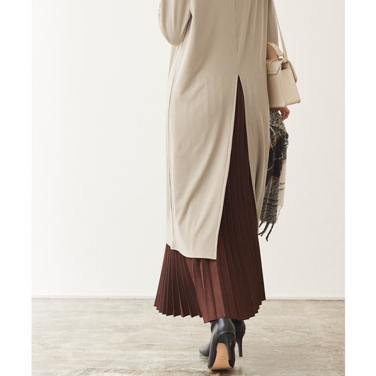 バックスリットロングトップス ワンピース ニットワンピース ロングトップス T | Pierrot | 詳細画像9 