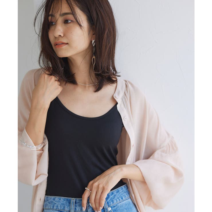 シンプルキャミ キャミソール タンクトップ インナー レイヤード Uネック | Pierrot | 詳細画像4 