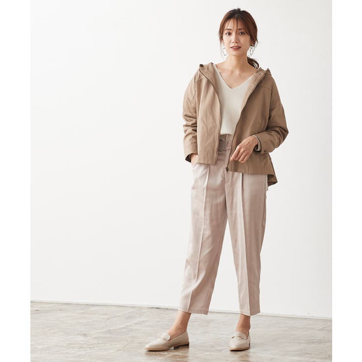 新品】Spring Aラインバックフレアツイルマウンテンパーカー KHAKI