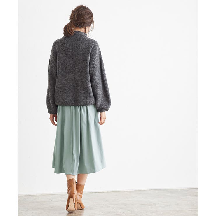 ピーチタックフレアスカート フレアスカート ピーチタック タック ミドル 膝丈 | Pierrot | 詳細画像8 