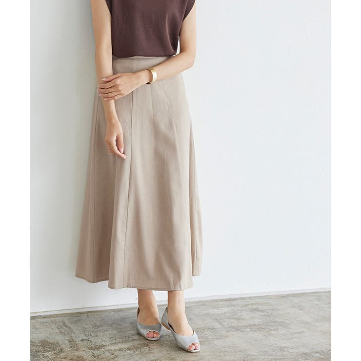 【ピヨ子】Plage　リネン混セットアップ　ジレ＆ロングスカート　グレー系 プラージュ Plage 《予約》toropical ジレ （グレー