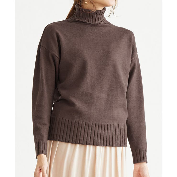 ニット/セーター TELOPLAN Hiro Turtle Knit / Mocha select MOCA（セレクトモカ） ニット セーター ランダムリブタートル